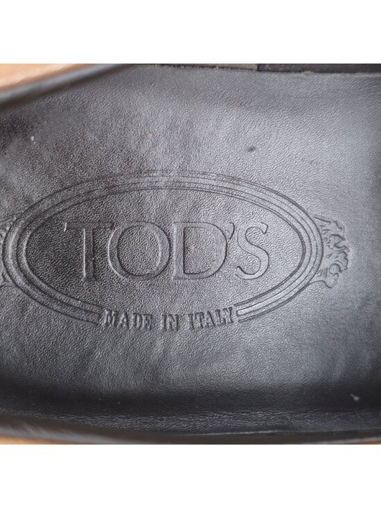 Tods Italy Mens Size 9.5 Light Brown Leather Dress Casual Shoes Penny Loafers main image 8